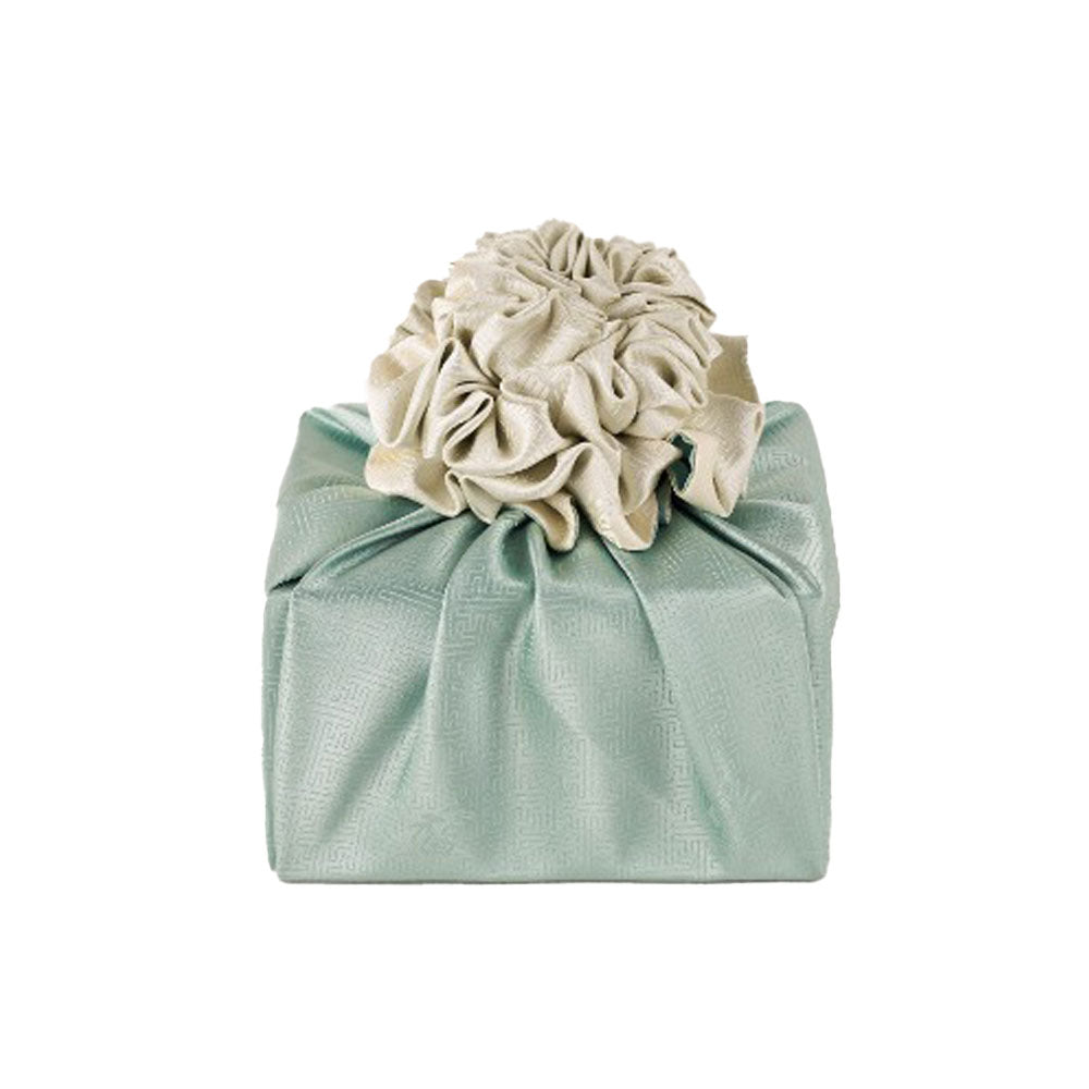 Korean traditional double sided silk yarn wrapping fabric [Ivory/Mint]