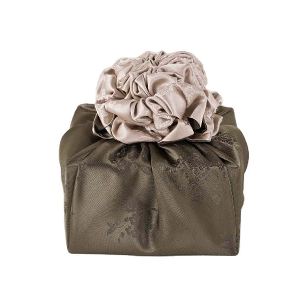 Korean traditional double sided silk yarn wrapping fabric [Beige/Khaki]