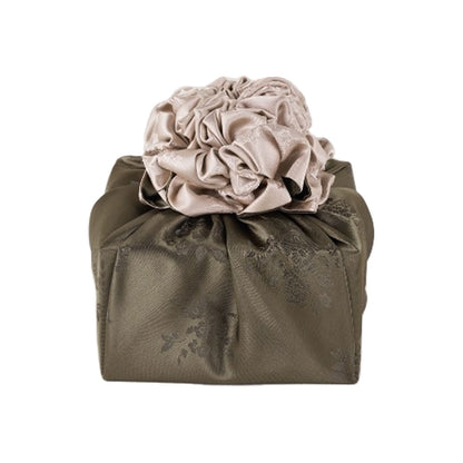 Korean traditional double sided silk yarn wrapping fabric [Beige/Khaki]