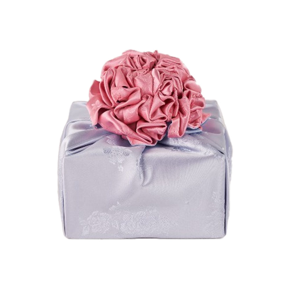 Korean traditional double sided silk yarn wrapping fabric [Silver grey/Light pink]
