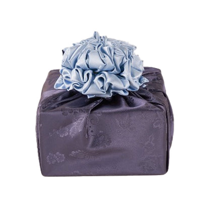 Korean traditional double sided silk yarn wrapping fabric [Blue grey/Silver grey]