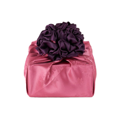 Korean traditional double sided silk yarn wrapping fabric [Indi pink/Wine]
