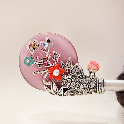 Korean traditional gemstone hairpin Binyeo [Pink]