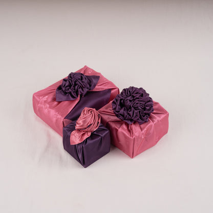 Korean traditional double sided silk yarn wrapping fabric [Indi pink/Wine]