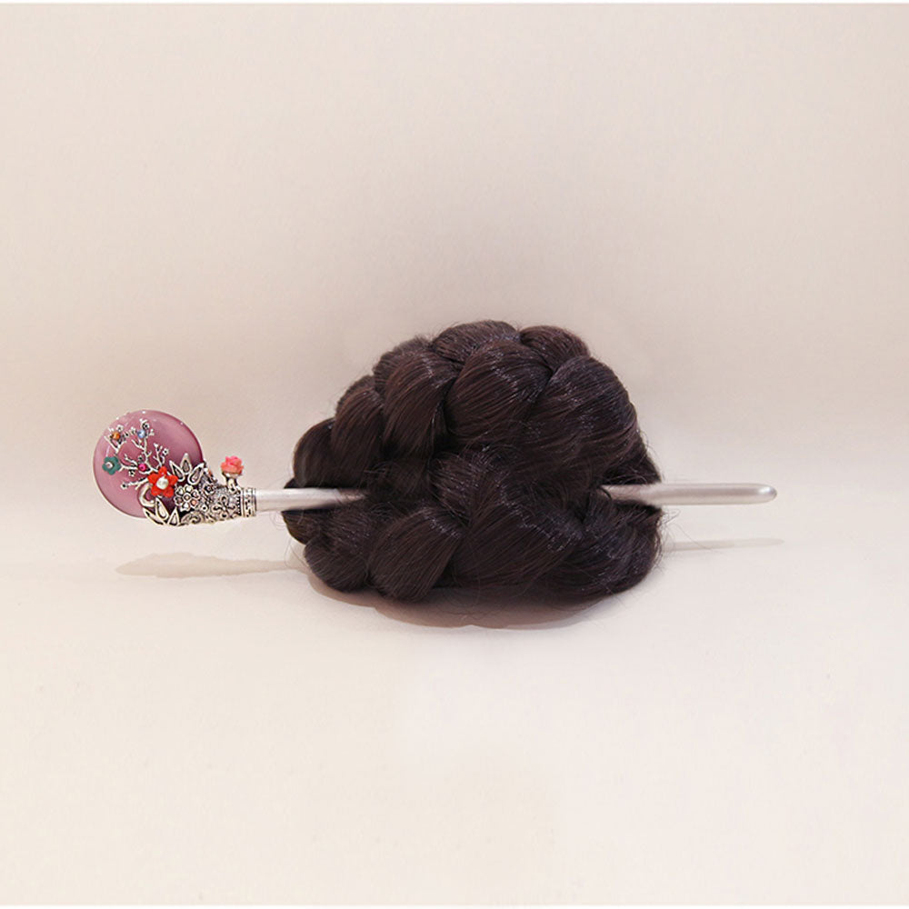 Korean traditional gemstone hairpin Binyeo [Pink]