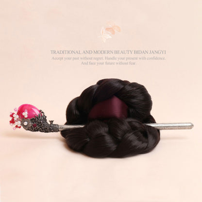 Korean traditional blossom hairpin Binyeo [Coral]