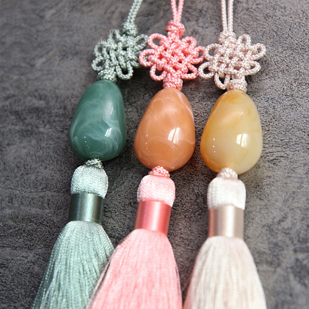 Korean traditional hanbok 3 colored jade pendant Norigae [A]