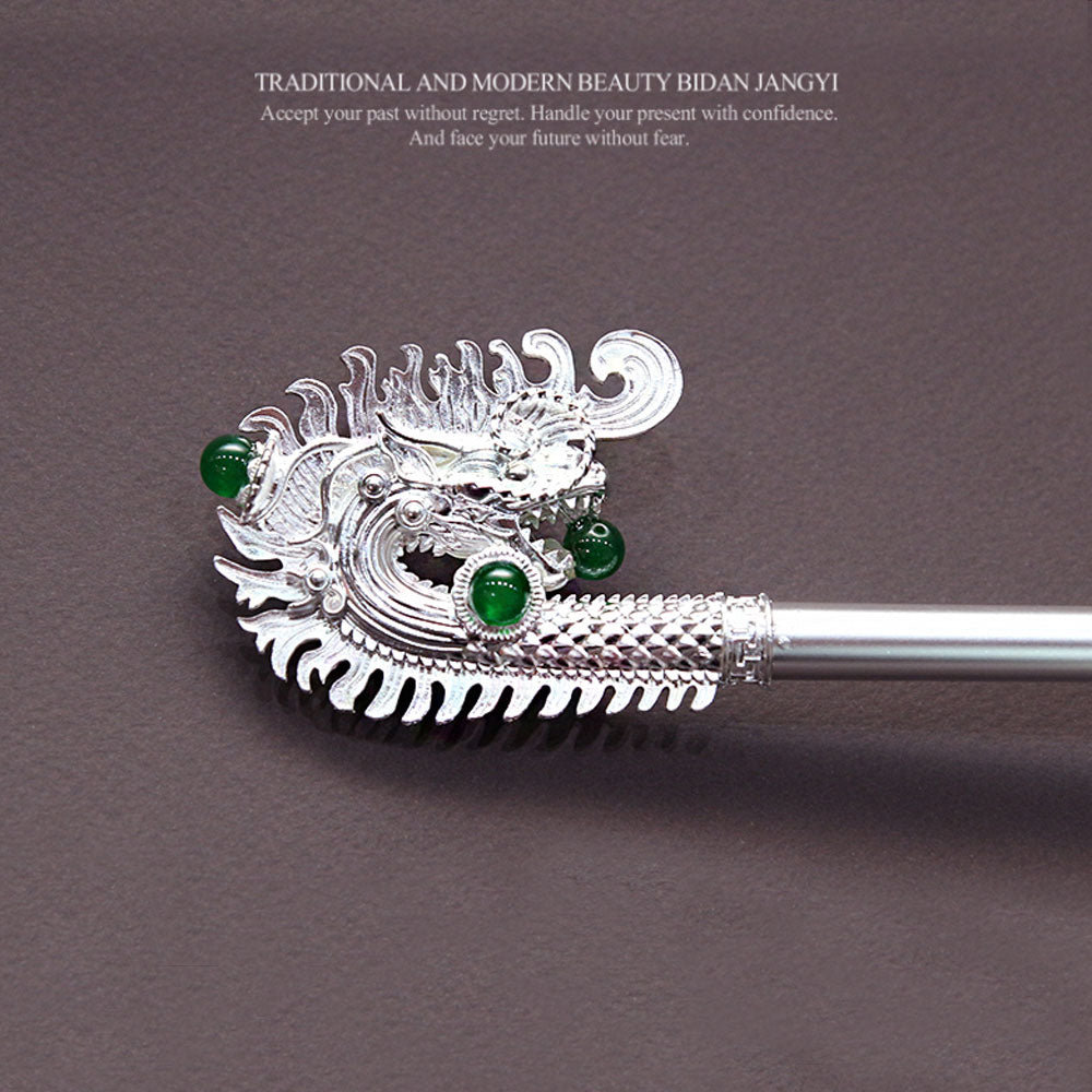 Korean traditional dragon hairpin Binyeo [Silver]