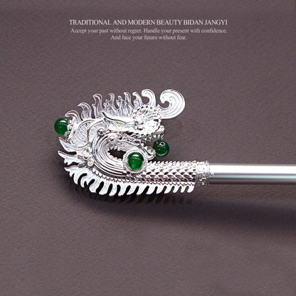 Korean traditional dragon hairpin Binyeo [Silver]