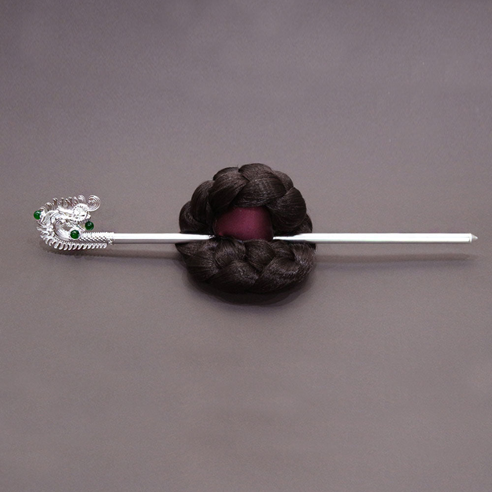 Korean traditional dragon hairpin Binyeo [Silver]