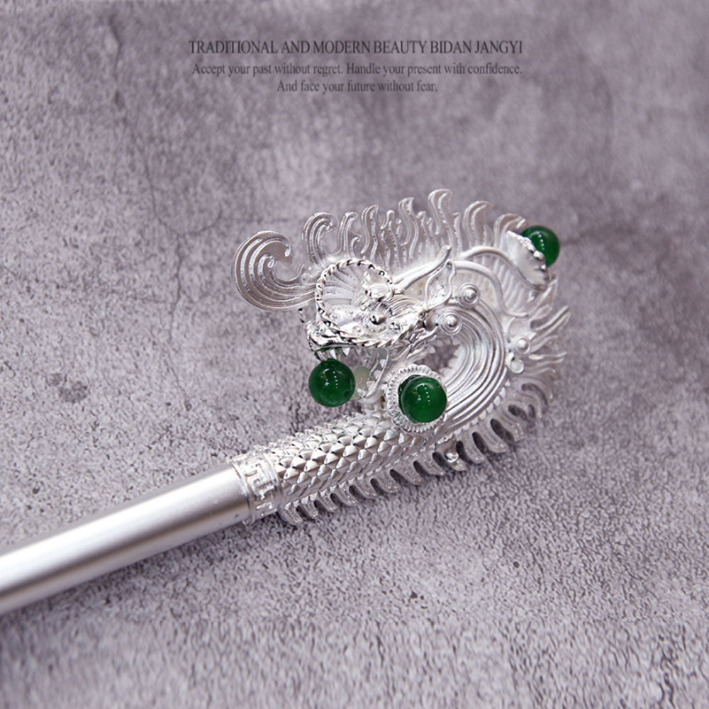 Korean traditional dragon hairpin Binyeo [Silver]
