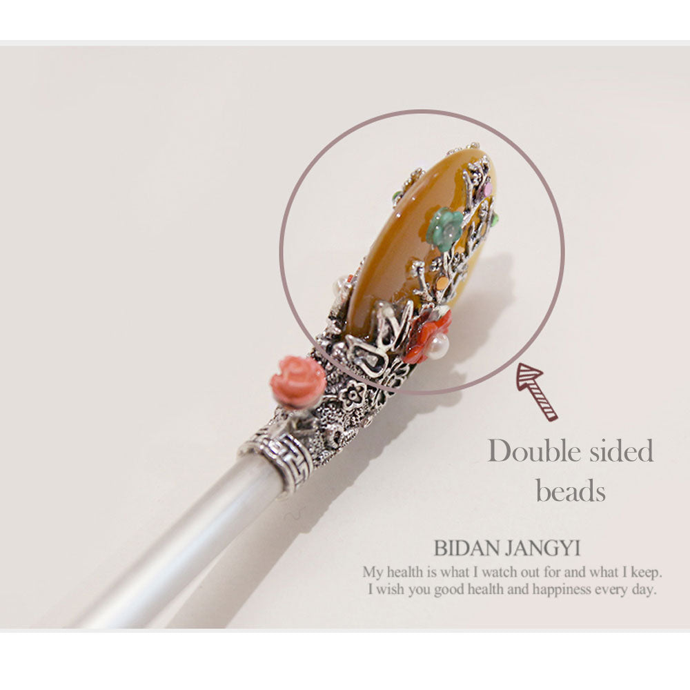 Korean traditional gemstone hairpin Binyeo [Pumpkin]