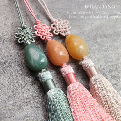 Korean traditional hanbok 3 colored jade pendant Norigae [A]