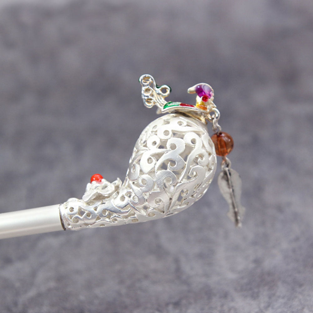 Korean traditional enameling hairpin Binyeo [Phoenix]